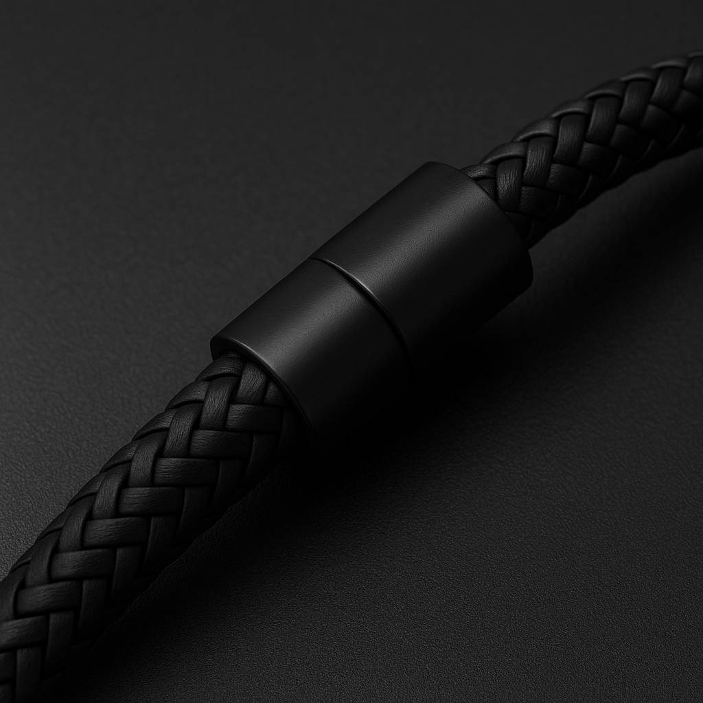 Essential Leather Bracelet — Black