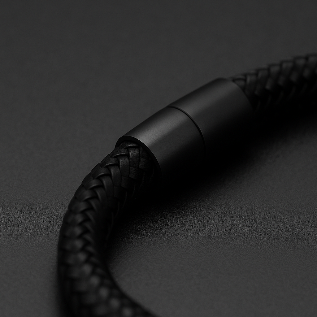 Essential Leather Bracelet — Black