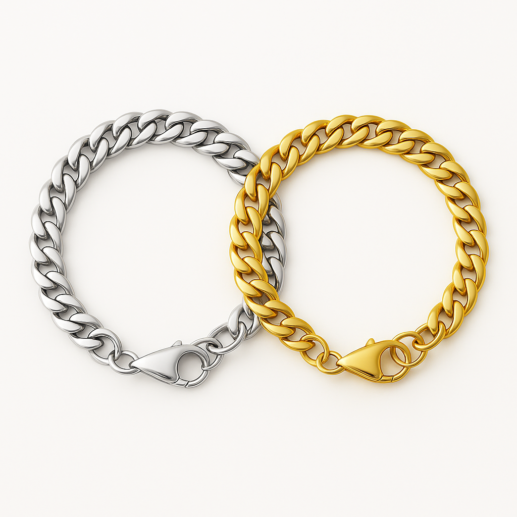 STEELHAVEN™ Classic 5mm Cuban Bracelet — Gold & Silver