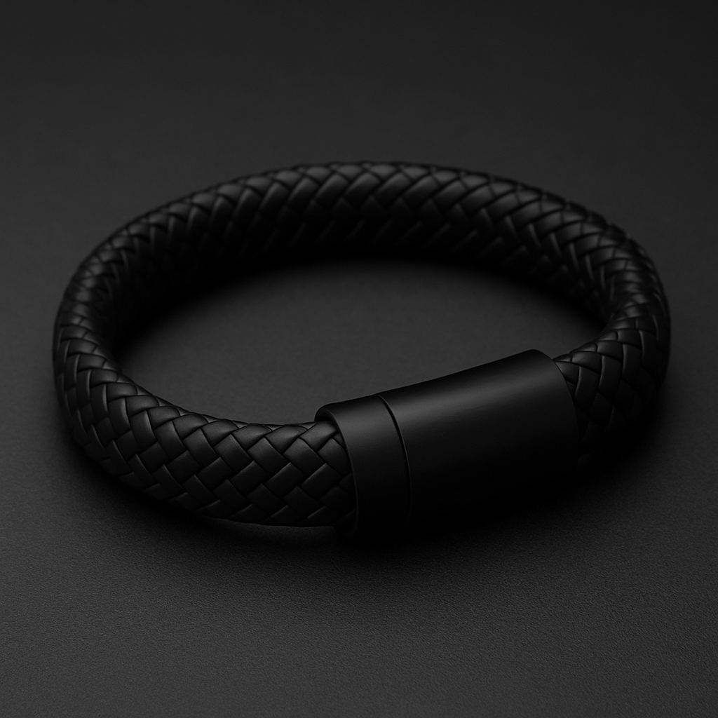 Essential Leather Bracelet — Black
