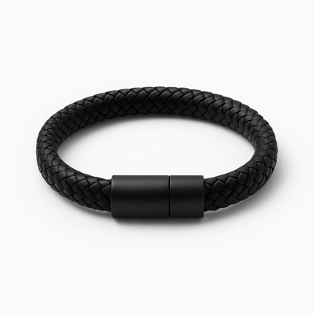 Essential Leather Bracelet — Black